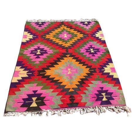 Vintage Kilim Rug / Cool Area Rugs 