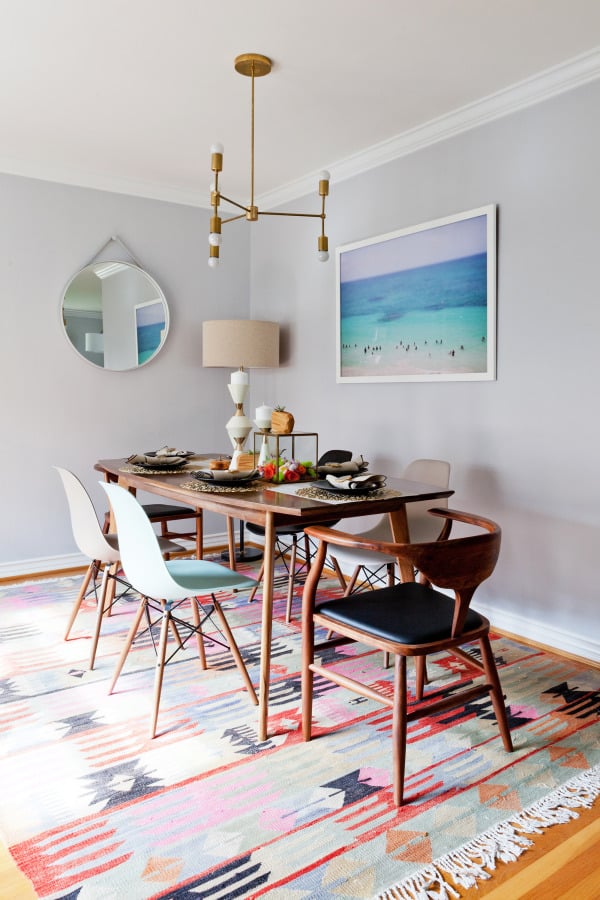 colorful rug in dining room / Cool Area Rugs 