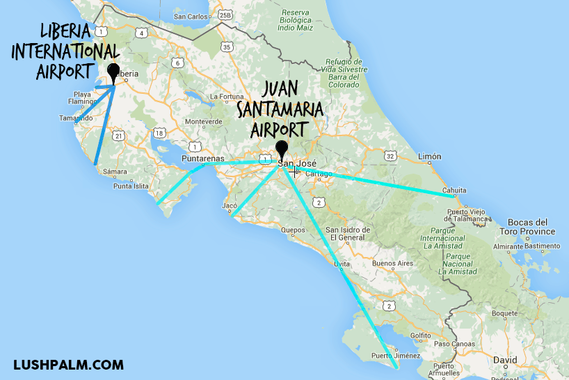 Main Airports in Costa Rica | Surfing Costa Rica