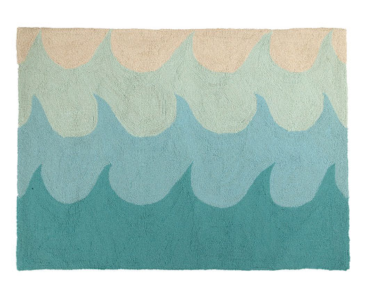 Waves Hook Area Rug / beach house style