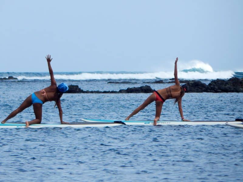 family surf and yoga vacation kids