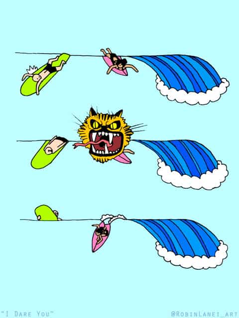 Surfing Cartoons / Artist Robin Lanei’s Struggle is Real… and Hilarious