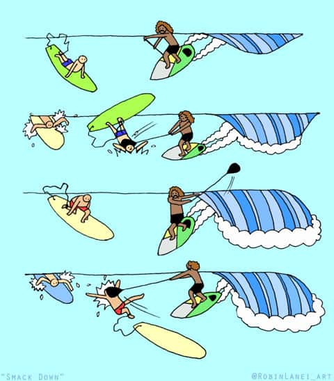 Surfing Cartoons / Artist Robin Lanei’s Struggle is Real… and Hilarious