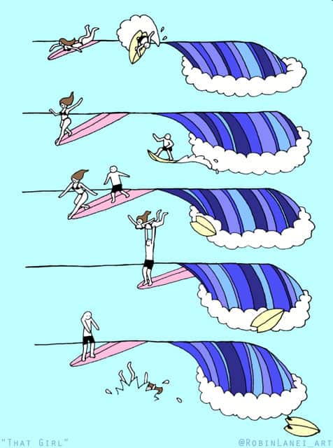 Surfing Cartoons / Artist Robin Lanei’s Struggle is Real… and Hilarious