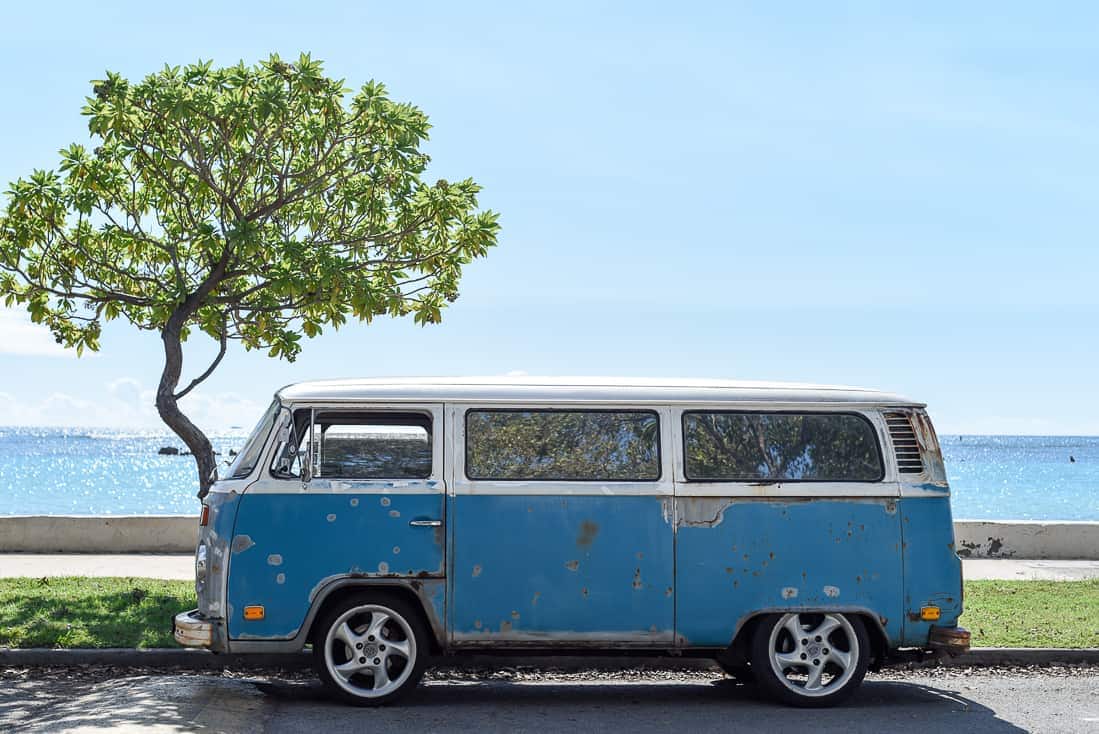 VW bus on the beach