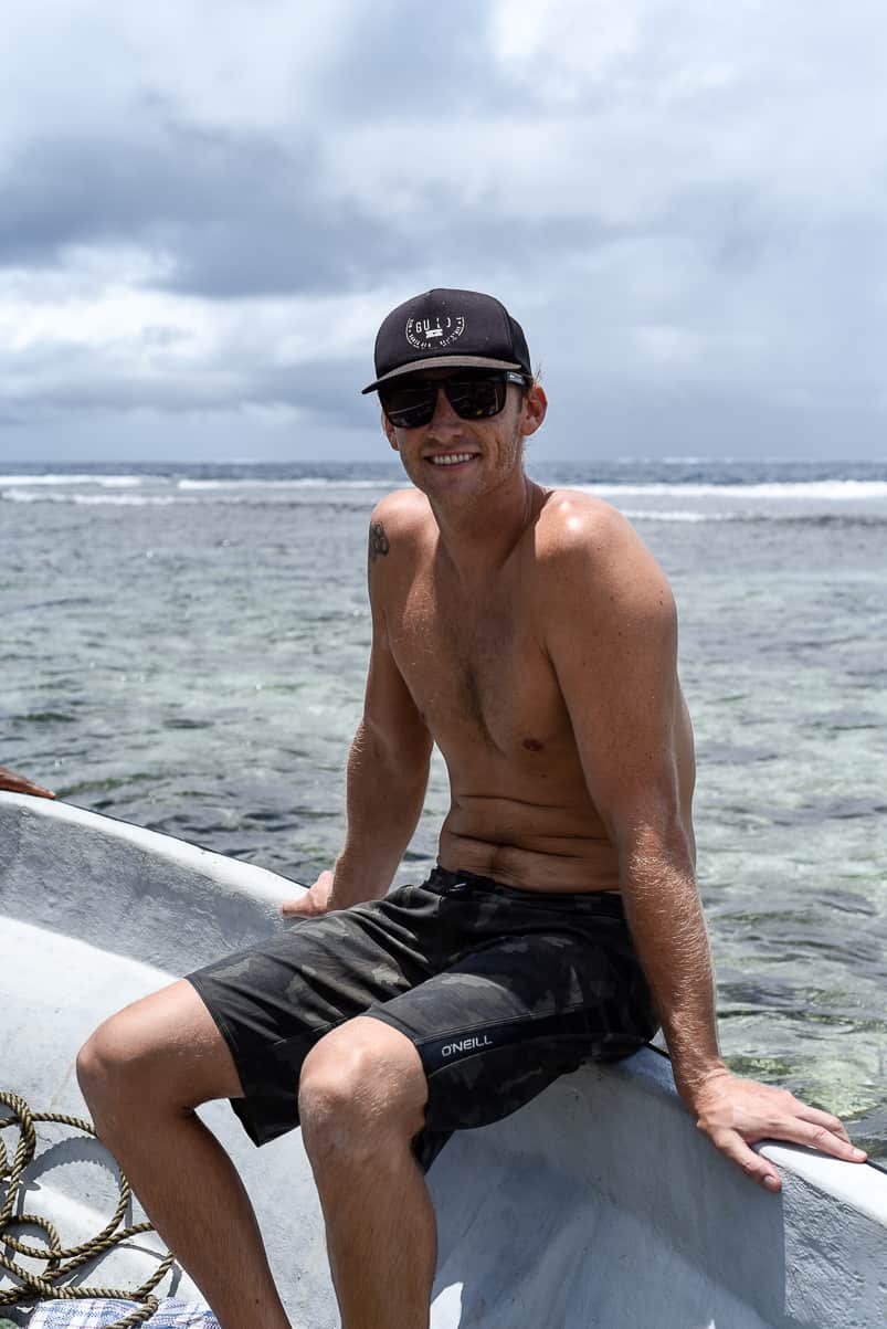 spearfishing fiji eric sitting on boat