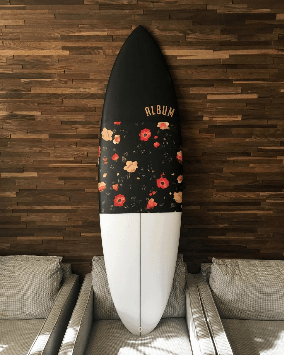 surfboard floral print album surf