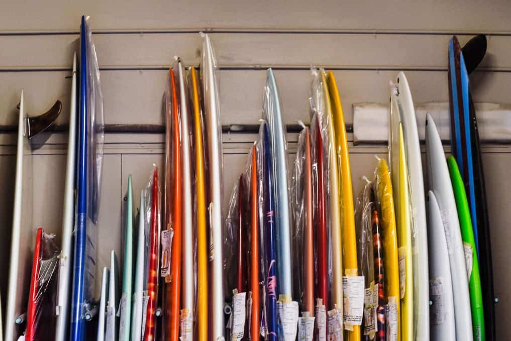 the guild surfboards colorful board line up