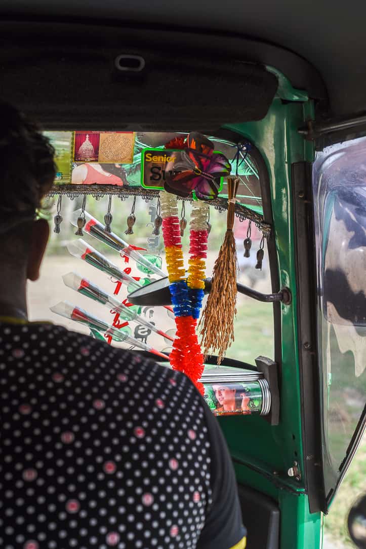 sri lanka view from back seat of tuk tuk