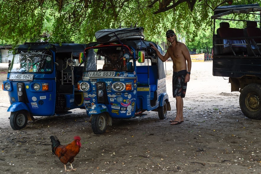 surfing sri lanka tuk tuk