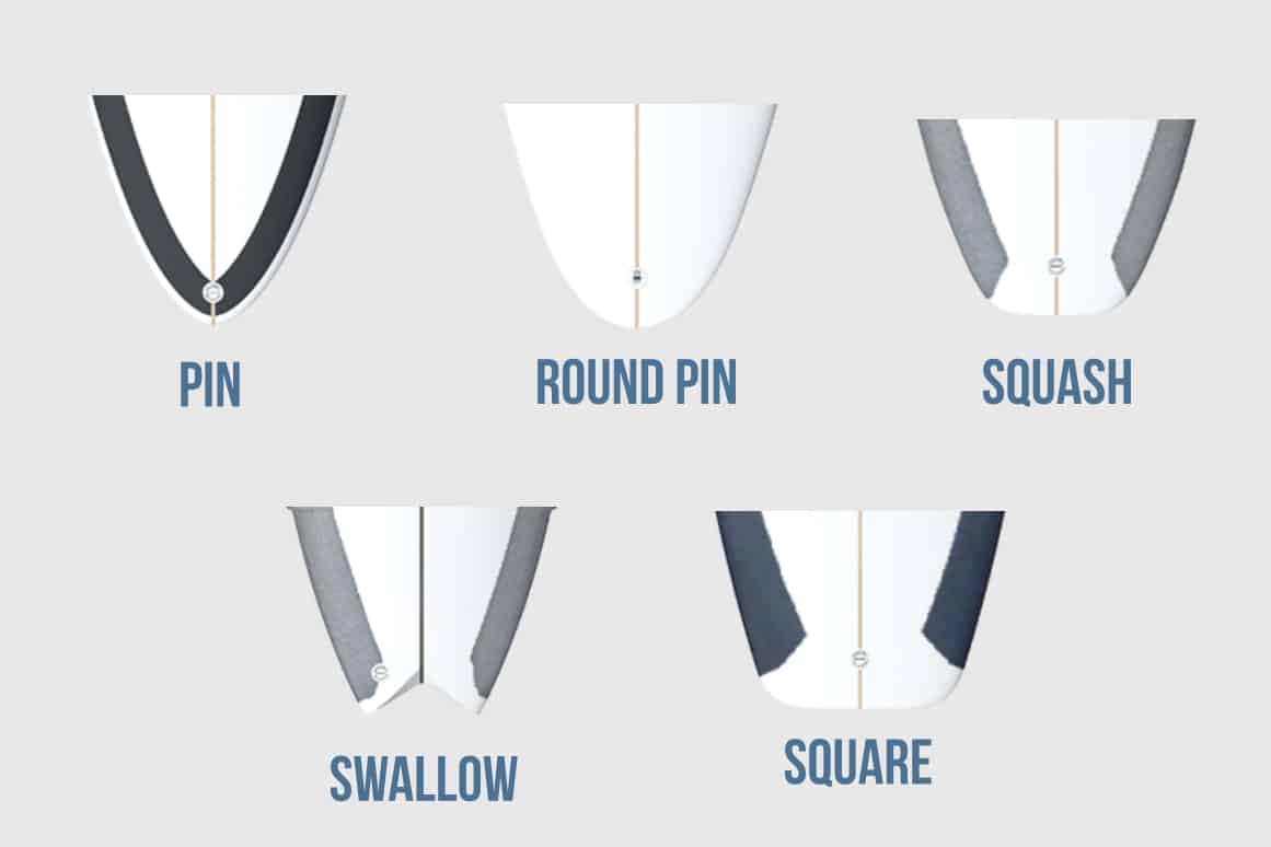 surfboard tail shapes