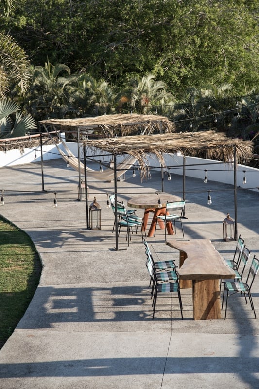 maraica san pancho mexico hotel outdoor tables and seating