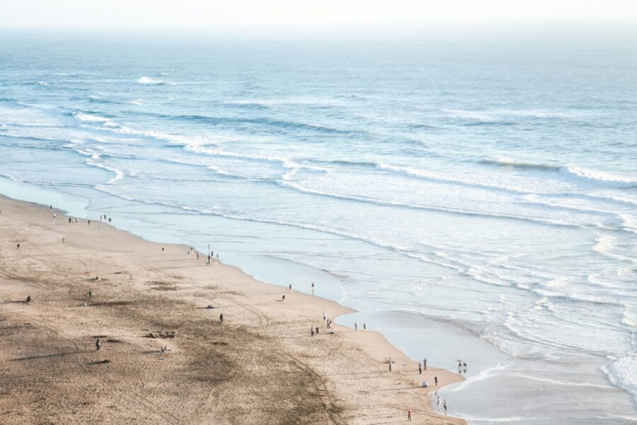 wide sandy shoreline at ocean beach california