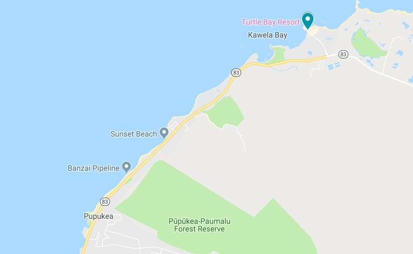 turtle bay resort map