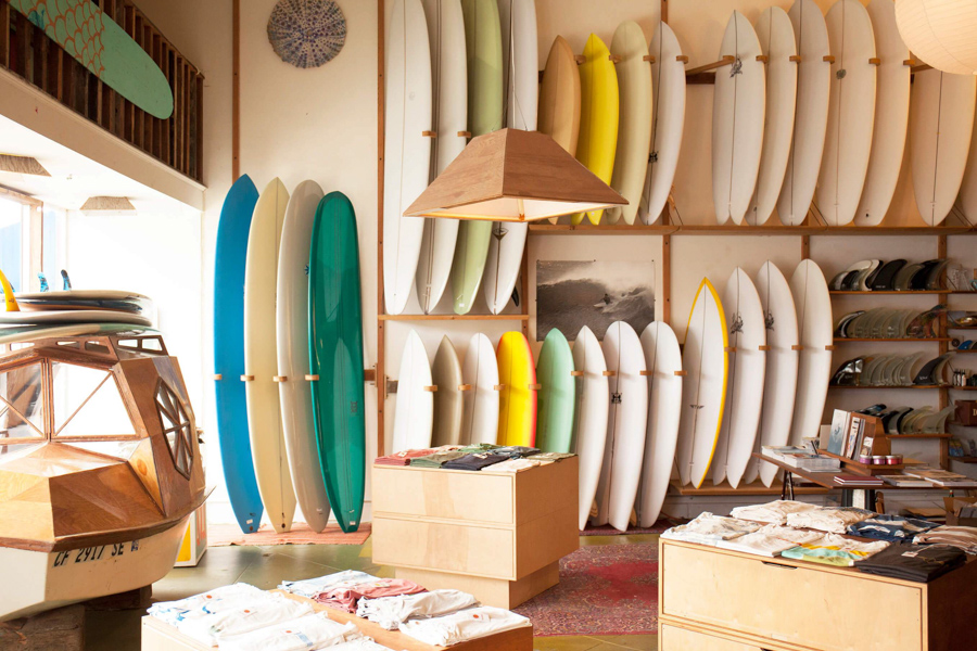 Interior of Mollusk surf shop