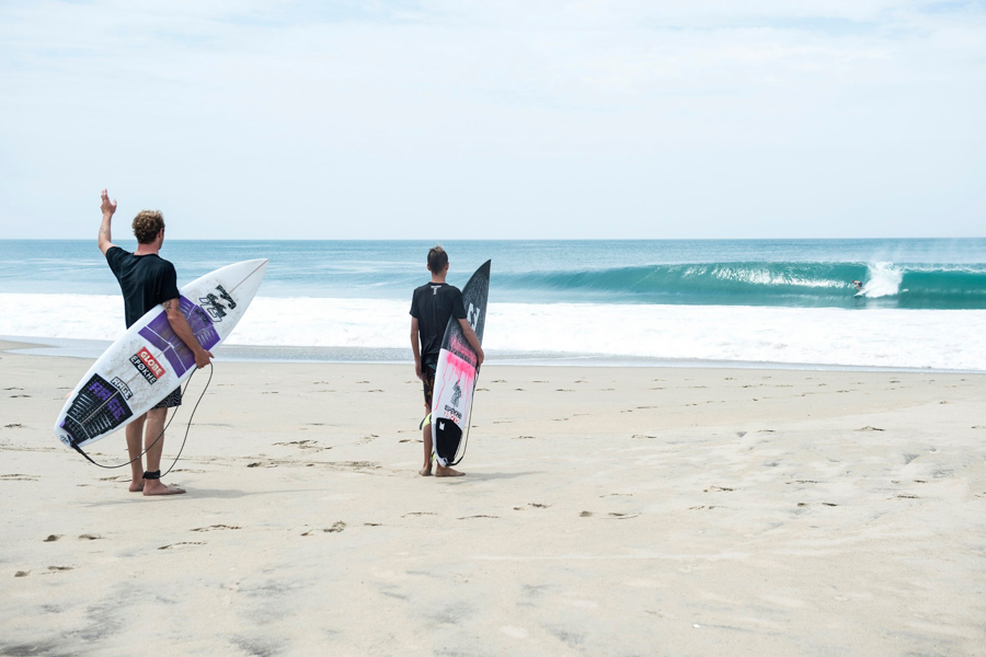 billabong surfers watching surfing