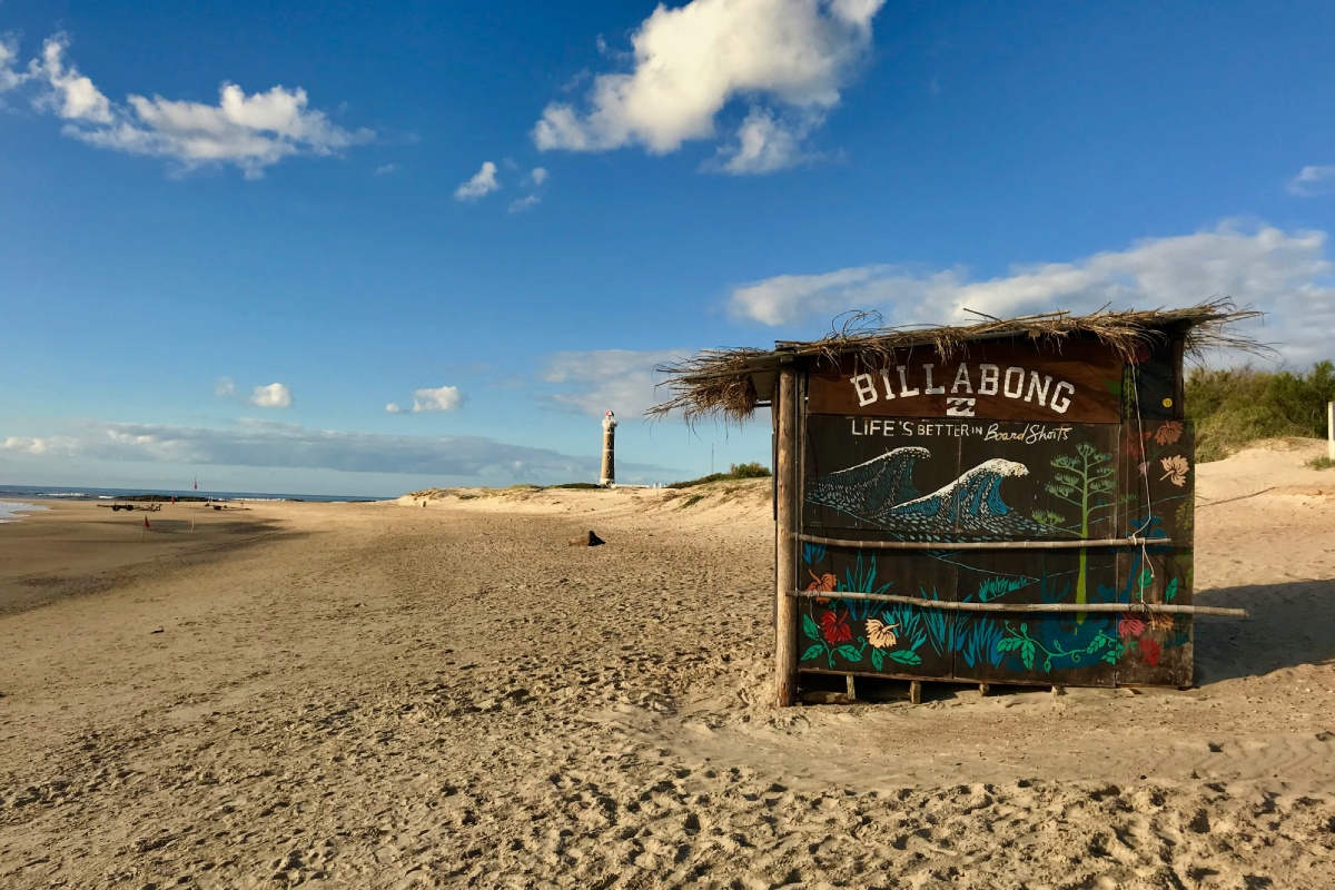 Billabong surf hut on a sandy beach