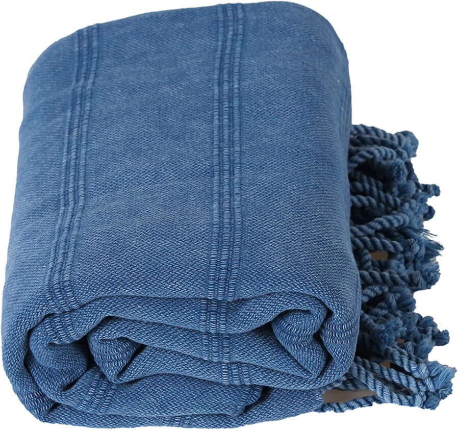 blue large oversized beach towel