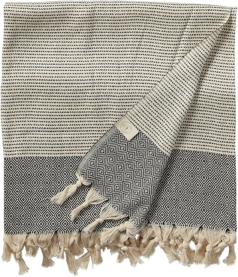 oversized beach towel with tassels