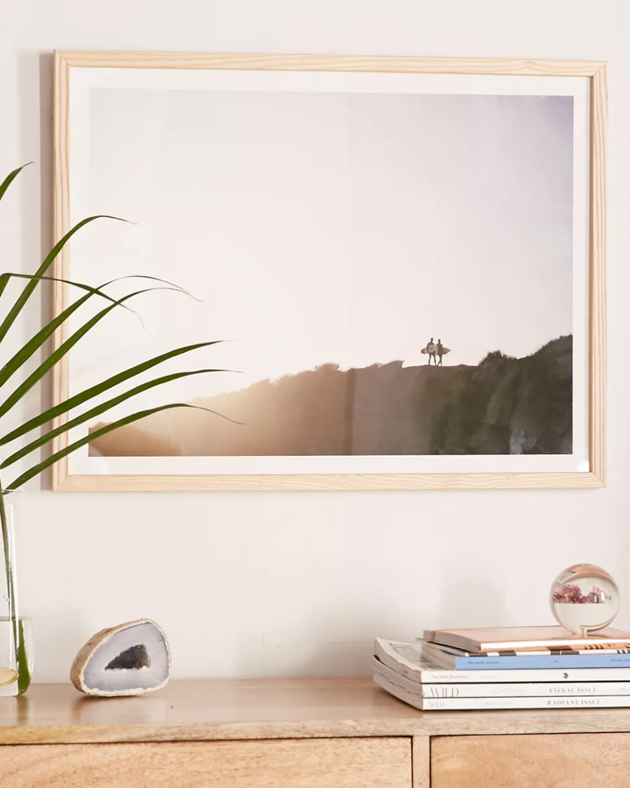 Surf photography print of two surfers walking with their surfboards