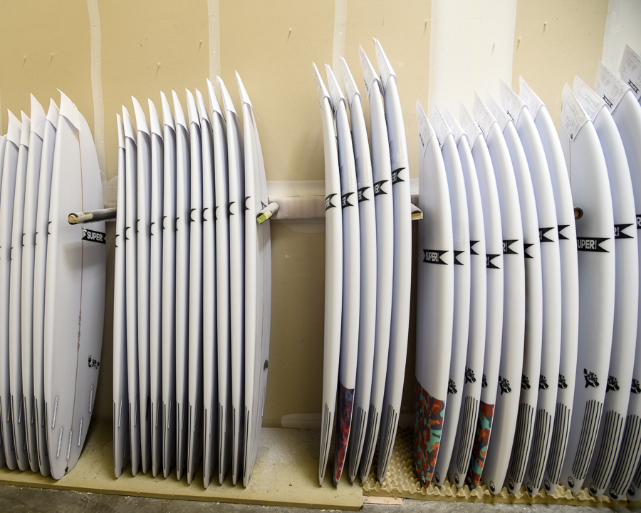 Different sizes of surfboards