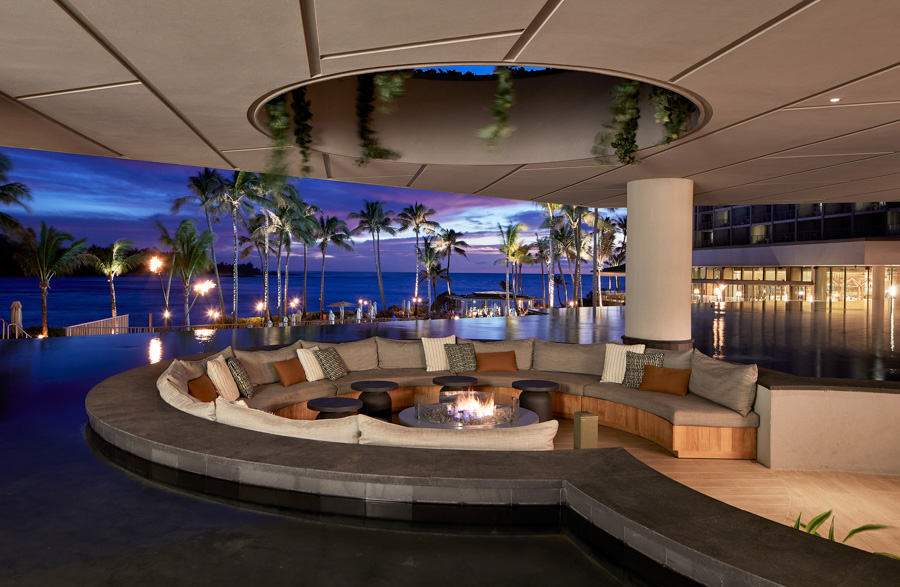 Lounge area at Turtle Bay Resort, an Oahu luxury resort