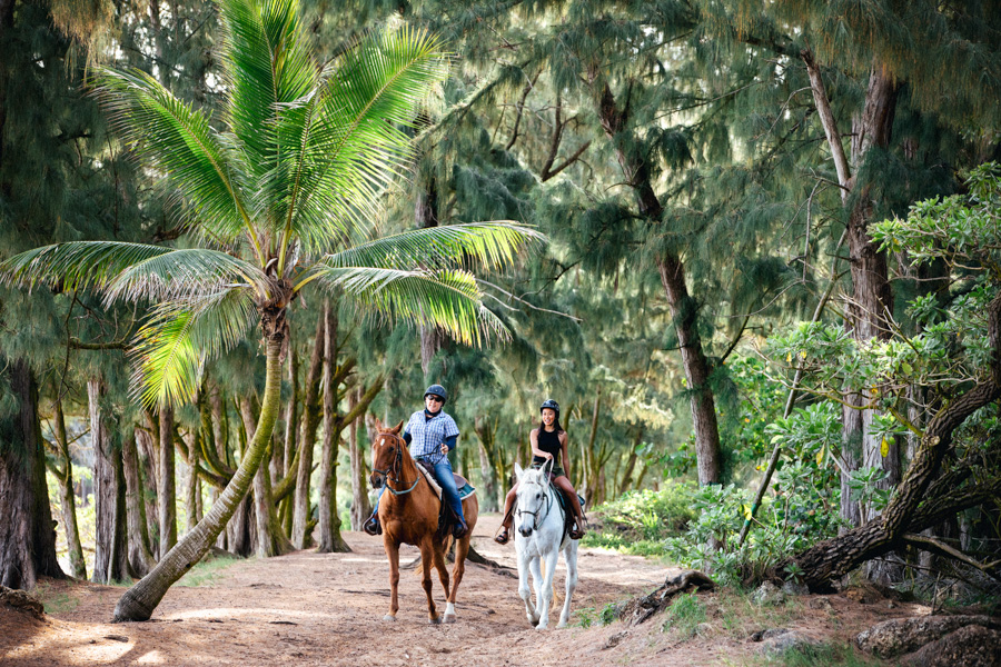 Horseback riding at Turtle Bay Resort, North Shore Oahu, Hawaii