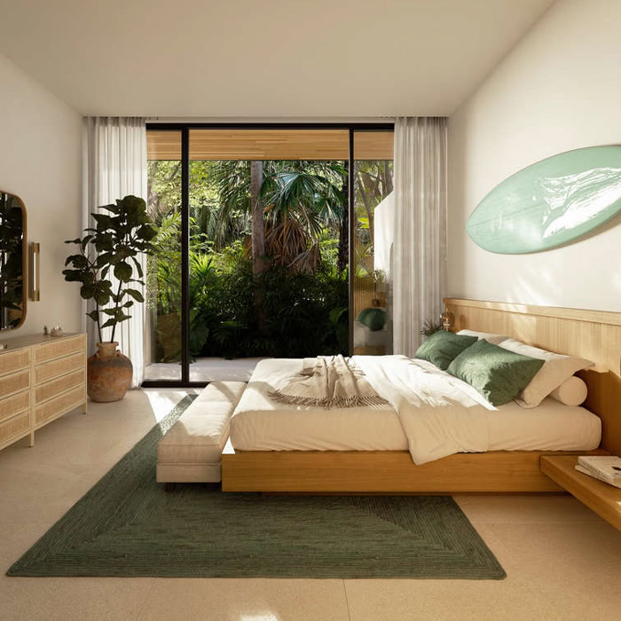 refined surf-inspired room at luxury residence