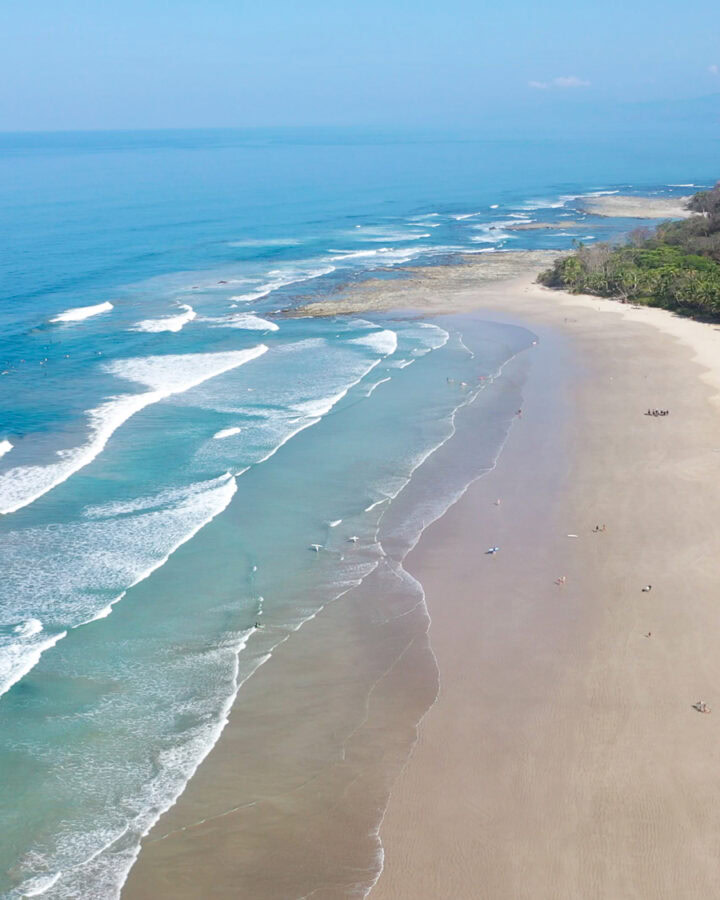 drone shot of family friendly surf destination